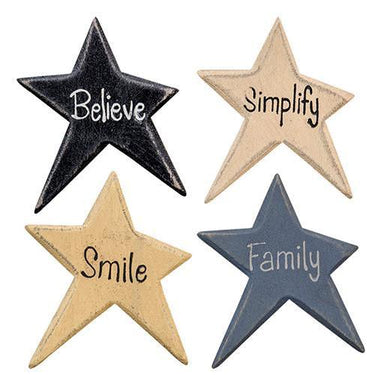 4 set Vintage Star Word Magnets - The Fox Decor